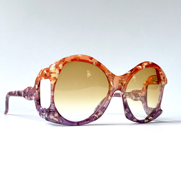 Vintage Sunglasses French 1960s Carita Paris France Oversized Butterfly Bug Eye - Picture 9 of 16